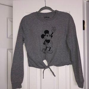 Disney Mickey Mouse Long Sleeve Crop Top